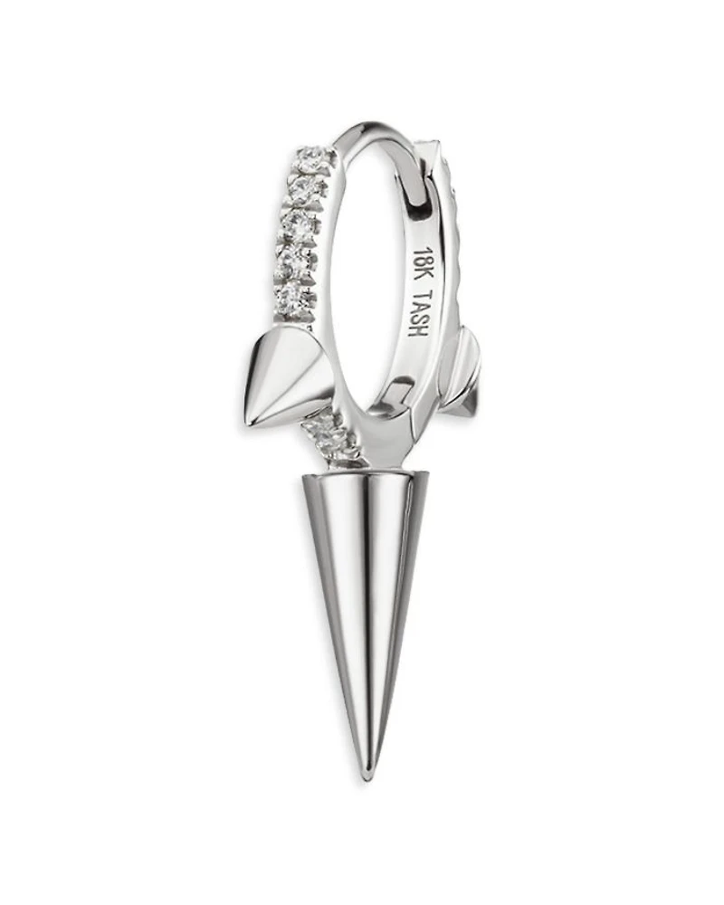 Triple Long Spike Diamond Eternity Clicker Earring, 0.06 tcw