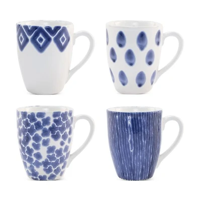Santorini Assorted Mugs, Set of 4