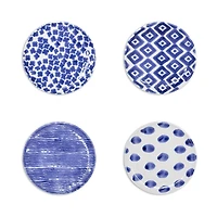 Vietri Santorini Assorted Cocktail Plates, Set of 4