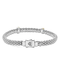 18K Yellow Gold & Sterling Silver Caviar Lux X Station Diamond Bracelet