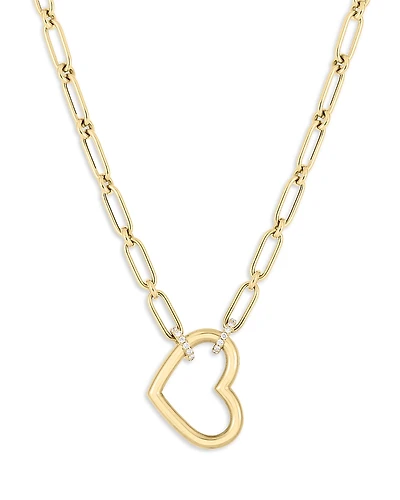 Roberto Coin 18K Yellow Gold Cialoma Diamond Heart Pendant Necklace, 16-18