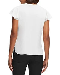 Silk Ruffle Sleeve Top