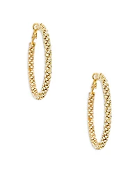 Rope Chain Pavé Hoop Earrings in 18K Gold Plated