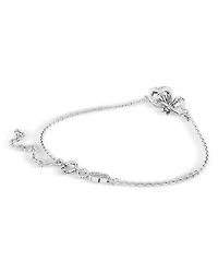 Hyperbola Crystal Bow Link Bracelet in Rhodium Plated