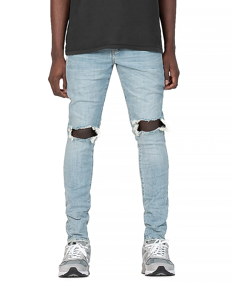 Purple Brand Dropped Slim Fit Destroyed Jeans