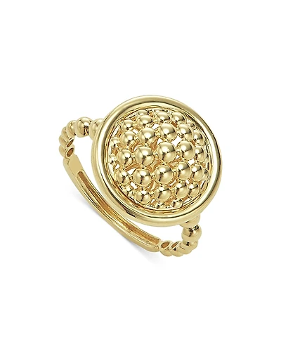 Lagos Meridian 18K Gold Caviar Circle Band Ring