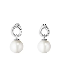 Georg Jensen 18K Gold Magic Cultured Freshwater Pearl & Diamond Drop Earrings