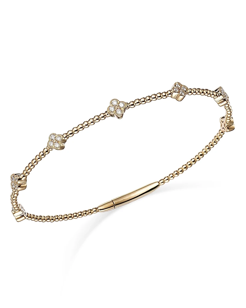 Bloomingdale's Fine Collection Diamond Cluster Beaded Bangle Bracelet