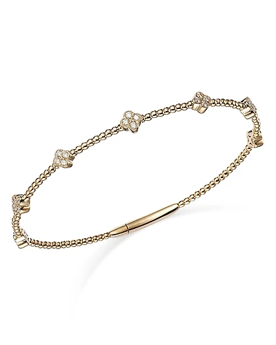 Bloomingdale's Fine Collection Diamond Cluster Beaded Bangle Bracelet