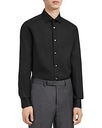 Zegna Black Trofeo Long Sleeve Tailored Fit Shirt