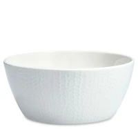 Amanda White Embossed Cereal Bowl, Set of 4