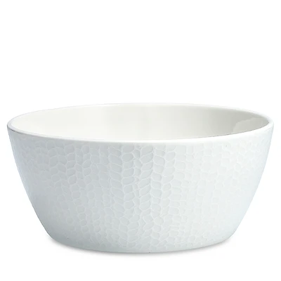 Fortessa Amanda White Embossed Cereal Bowl, Set of 4