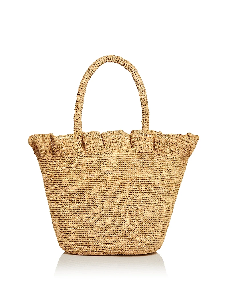 Loeffler Randall Cyrus Raffia Ruffle Tote