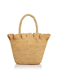 Loeffler Randall Cyrus Raffia Ruffle Tote