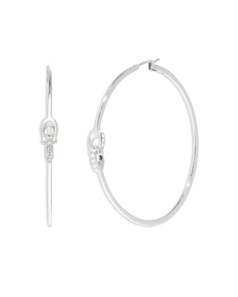 Interlocking Pavé Logo Hoop Earrings