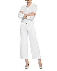Teresa High Rise Ankle Wide Leg Jeans Optic White