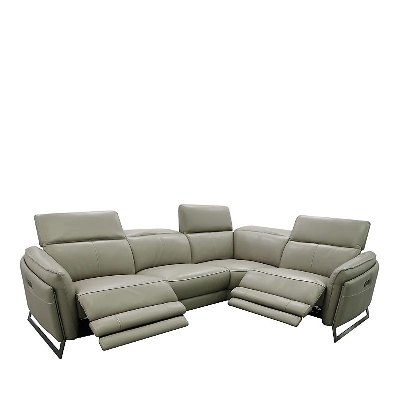 Bloomingdale's 5 Piece Silvio Leather Reclining Sectional