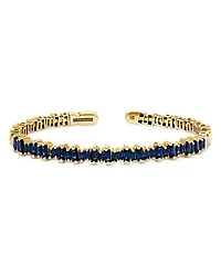 Suzanne Kalan 18K Yellow Gold Fireworks Blue Sapphire Cuff Bracelet