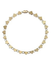 14K Yellow Gold Heart Link Bracelet