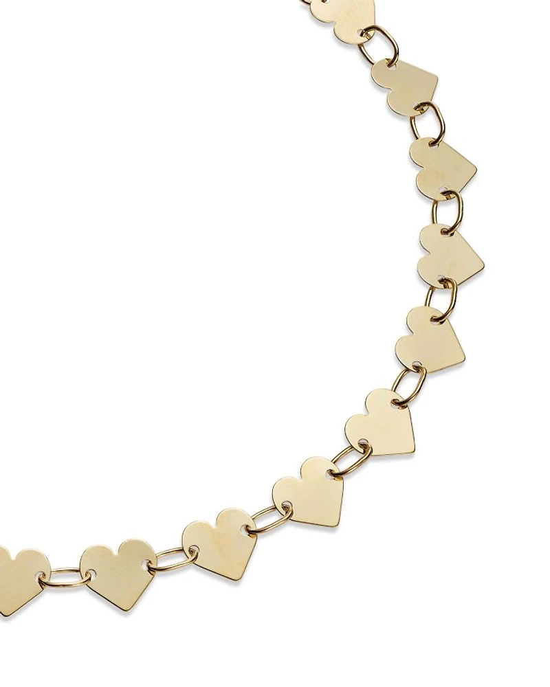14K Yellow Gold Heart Link Bracelet