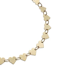 14K Yellow Gold Heart Link Bracelet