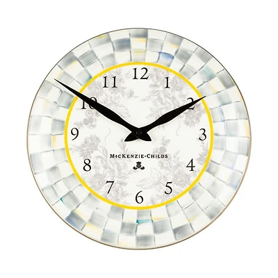 Sterling Check Enameled Wall Clock