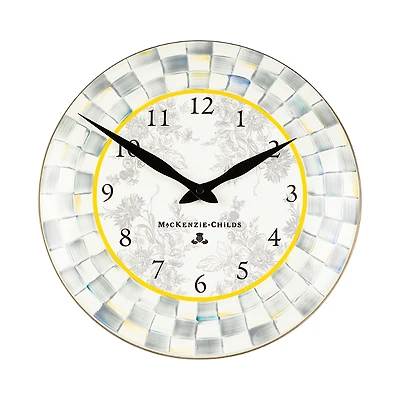 Mackenzie-Childs Sterling Check Enameled Wall Clock