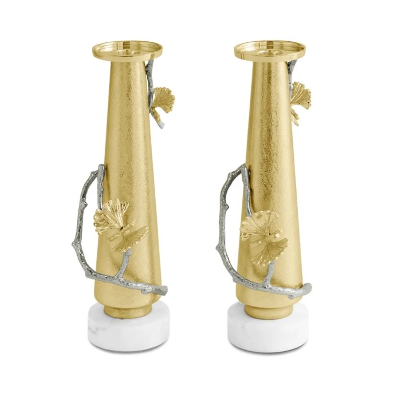 Butterfly Ginkgo Luxe Candleholders, Set of 2 - Exclusive
