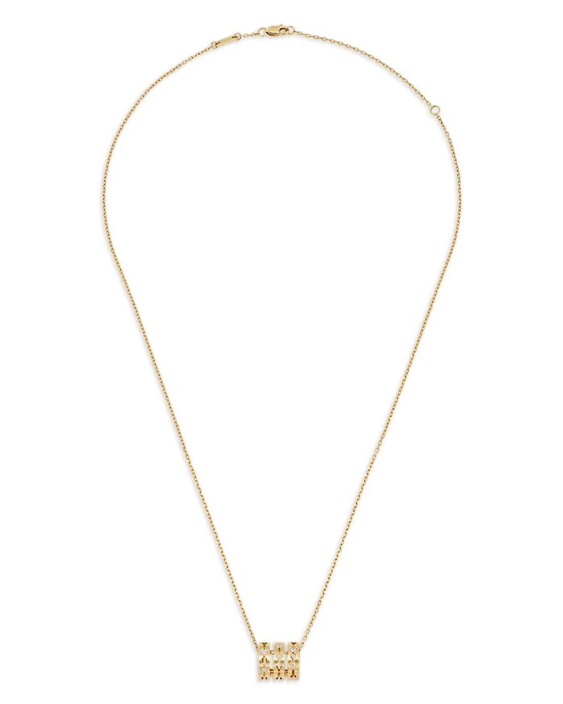 18K Yellow Gold Pulse Diamond Pendant Necklace, 17.7"