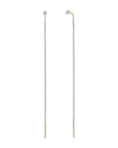 14K Yellow Gold Diamond (0.06 tcw) Prong Threader Earrings