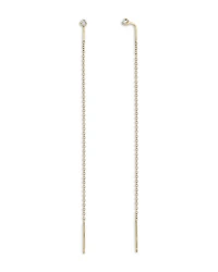 14K Yellow Gold Diamond (0.06 tcw) Prong Threader Earrings