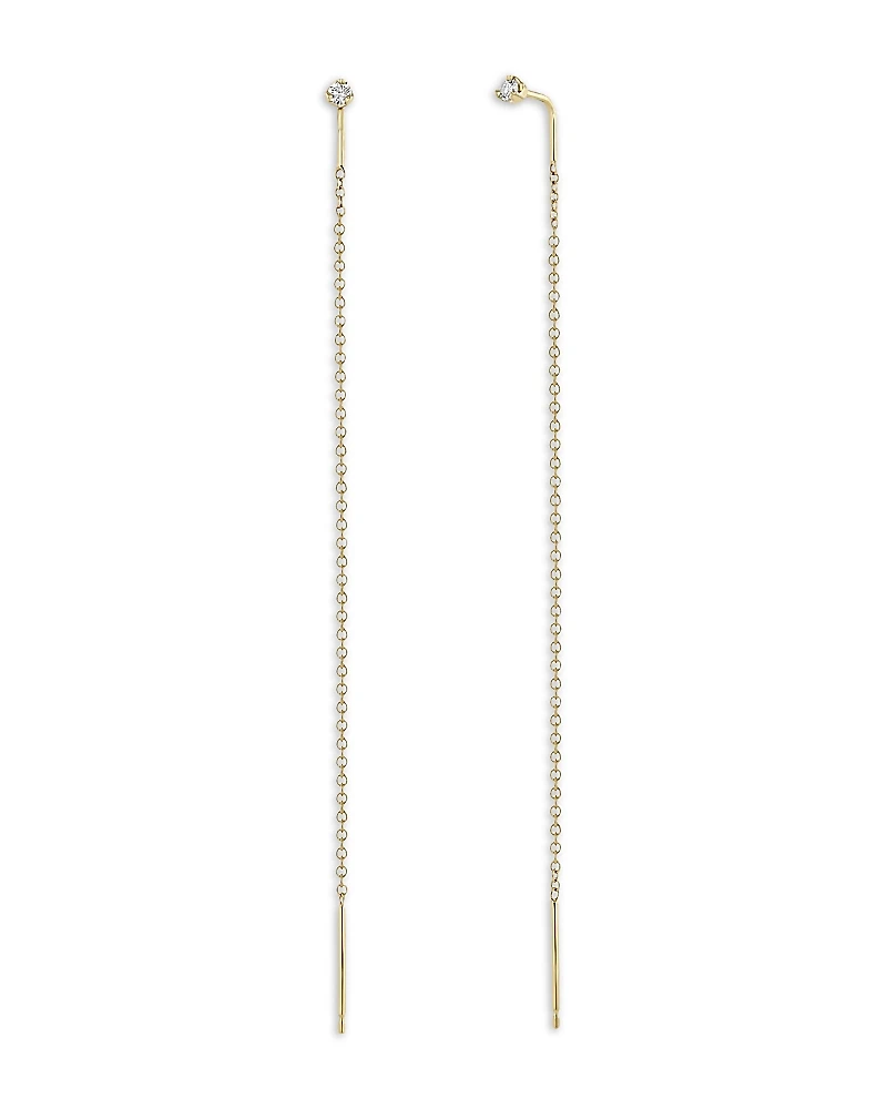 Zoe Chicco 14K Yellow Gold Diamond (0.06 tcw) Prong Threader Earrings