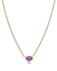 Meira T 14K Yellow Gold Diamond (0.01 tcw) & Pink Sapphire (0.25 tcw) Necklace, 18