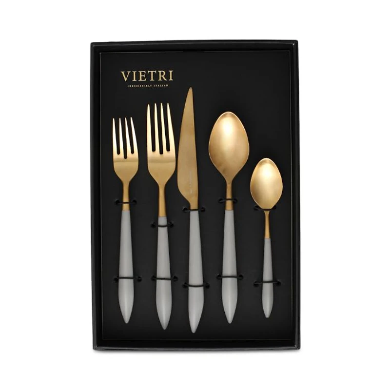 Ares Oro & Light Gray 20 Piece Flatware Set