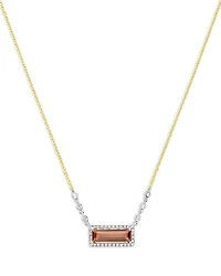 14K White & Yellow Gold Tourmaline & Diamond Pendant Necklace, 18"