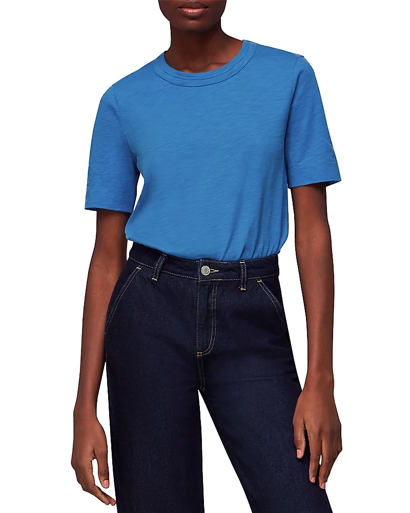 Whistles Rosa Cotton Double Trim Tee