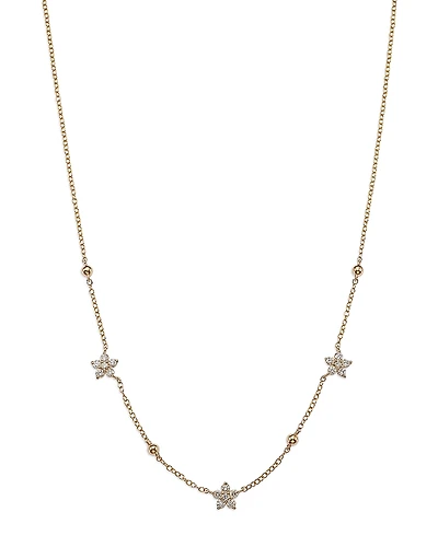 Bloomingdale's Fine Collection Diamond Starflower Station Necklace 14K Yellow Gold, 0.55 tcw