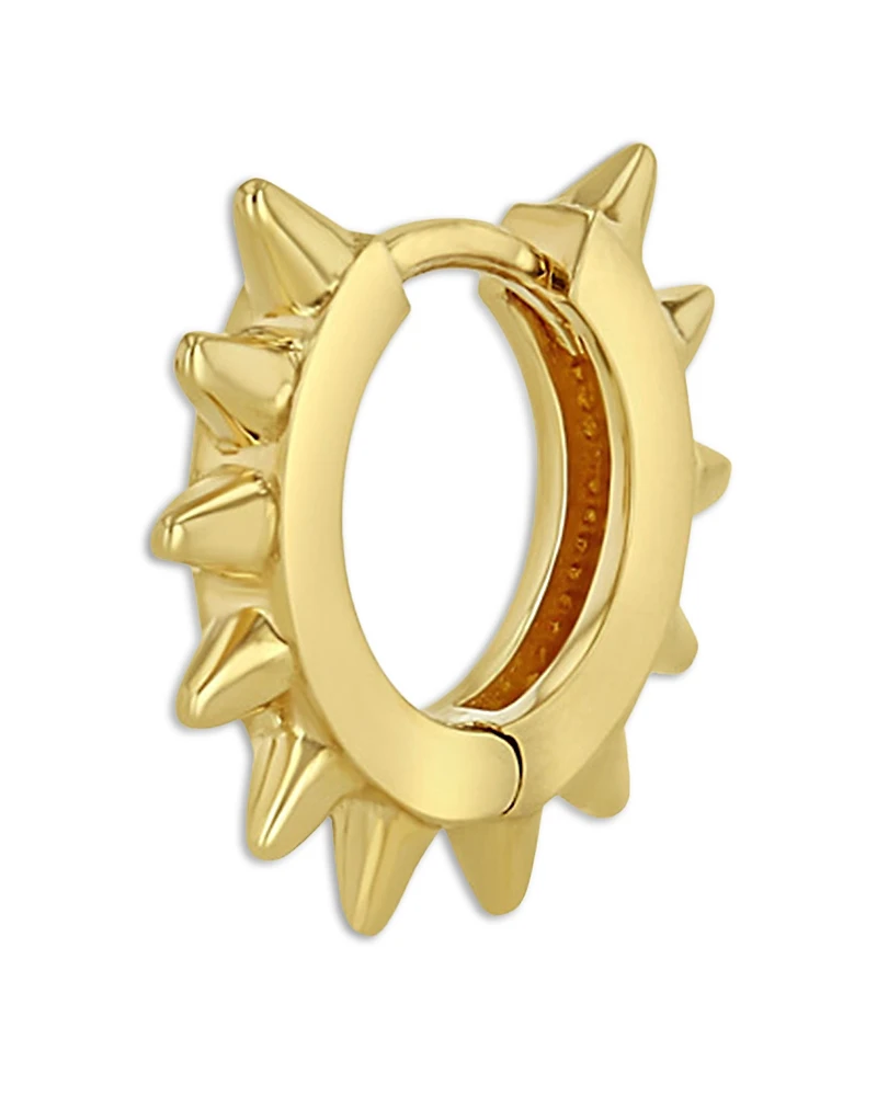 Zoe Chicco 14K Yellow Gold Simple Gold Spiked Single Huggie Hoop Earring