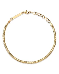 14K Yellow Gold Heavy Metal Oval Snake Link Chain Bracelet