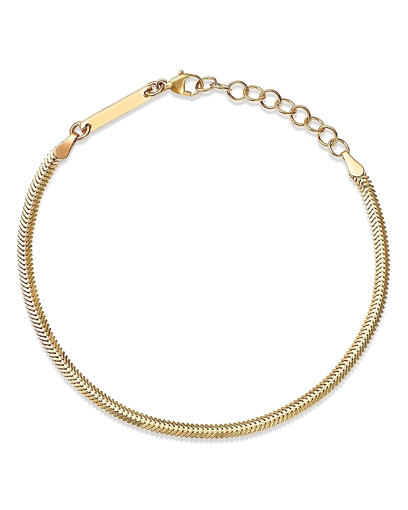 Zoe Chicco 14K Yellow Gold Heavy Metal Oval Snake Link Chain Bracelet