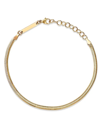 Zoe Chicco 14K Yellow Gold Heavy Metal Oval Snake Link Chain Bracelet