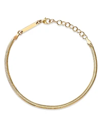 Zoe Chicco 14K Yellow Gold Heavy Metal Oval Snake Link Chain Bracelet