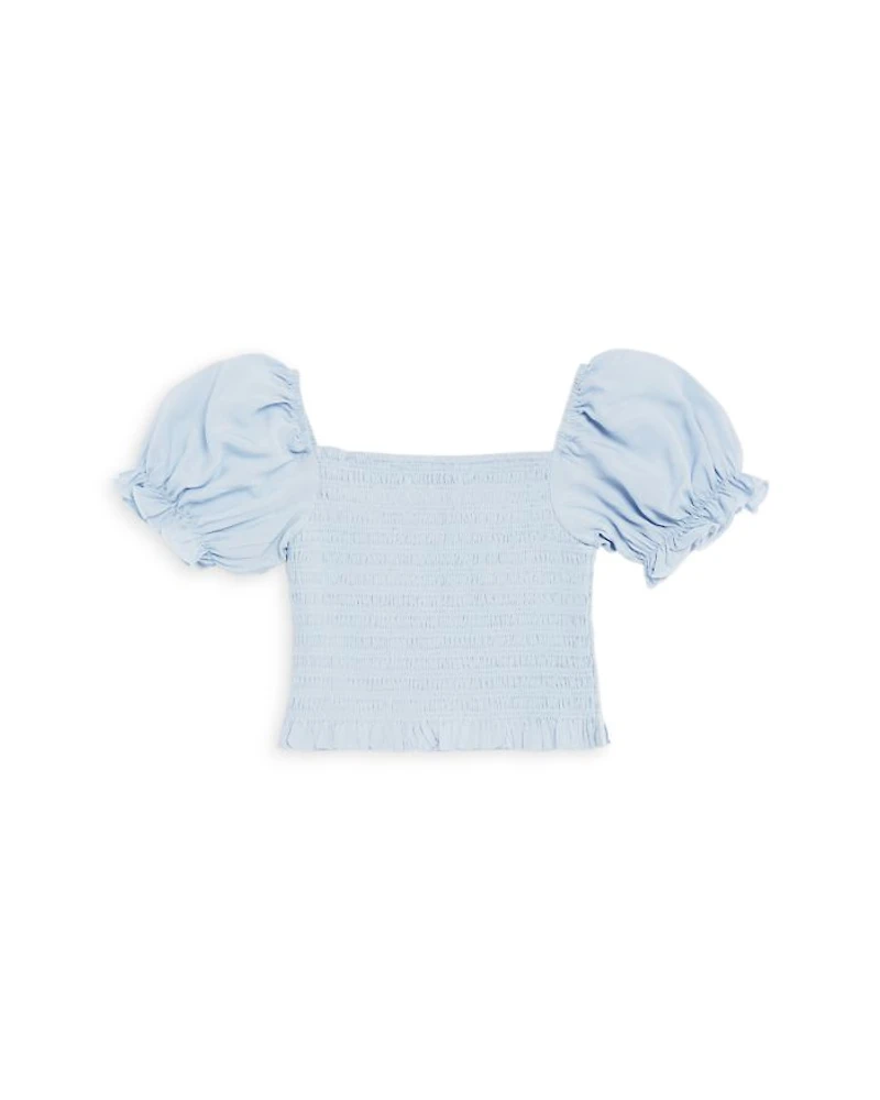 Girls' Marlee Smocked Floral Puff Sleeve Top