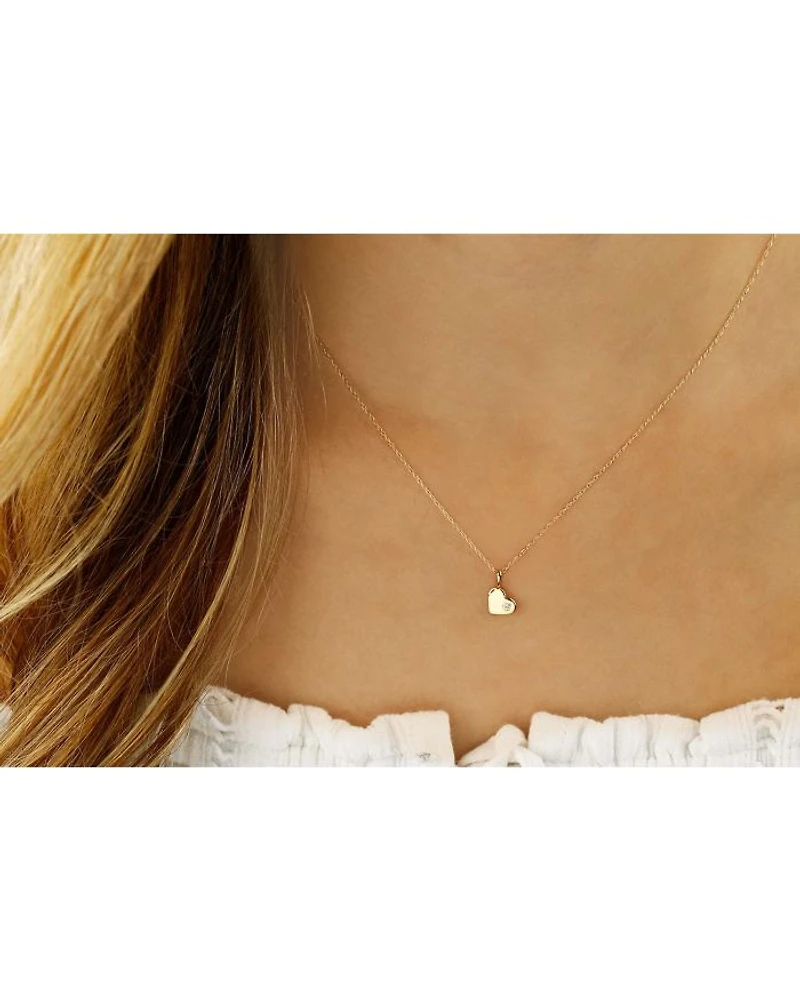 14K Yellow Gold Heart Pendant Necklace, 18" - Exclusive