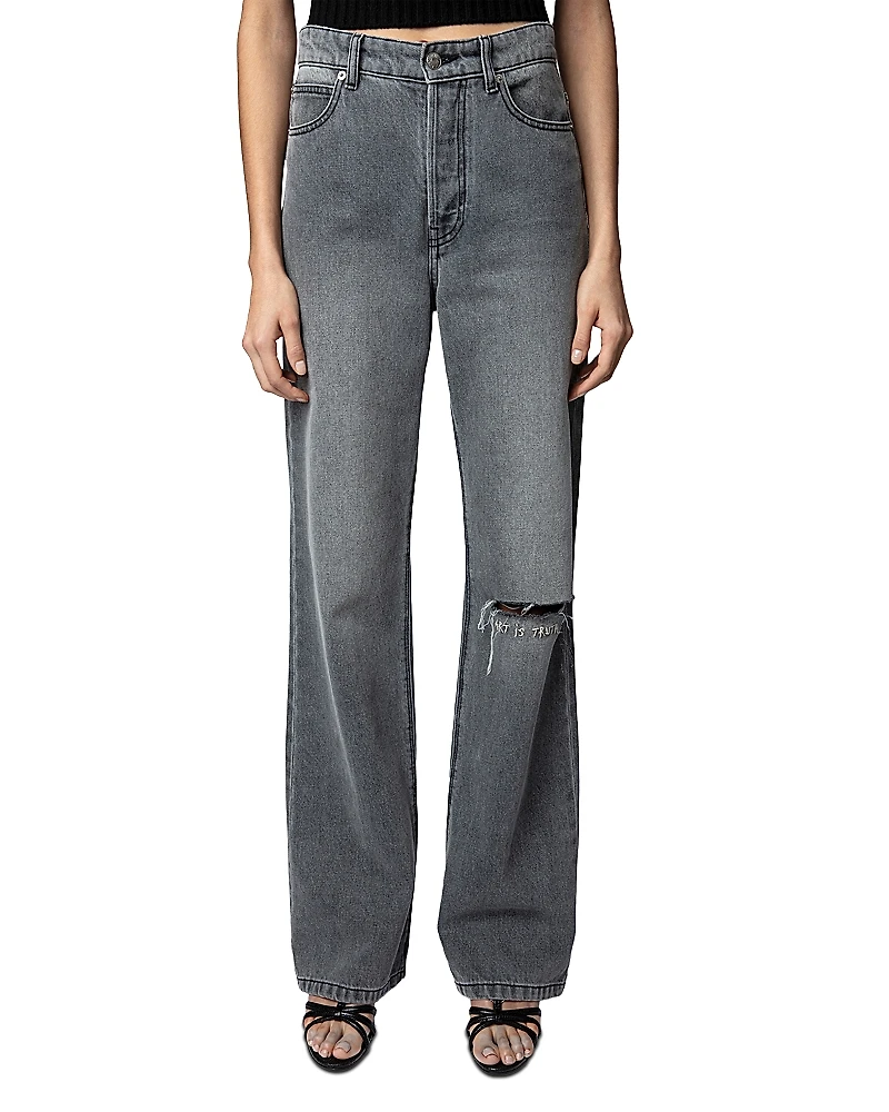 Zadig & Voltaire Evy Ripped Flared Jeans
