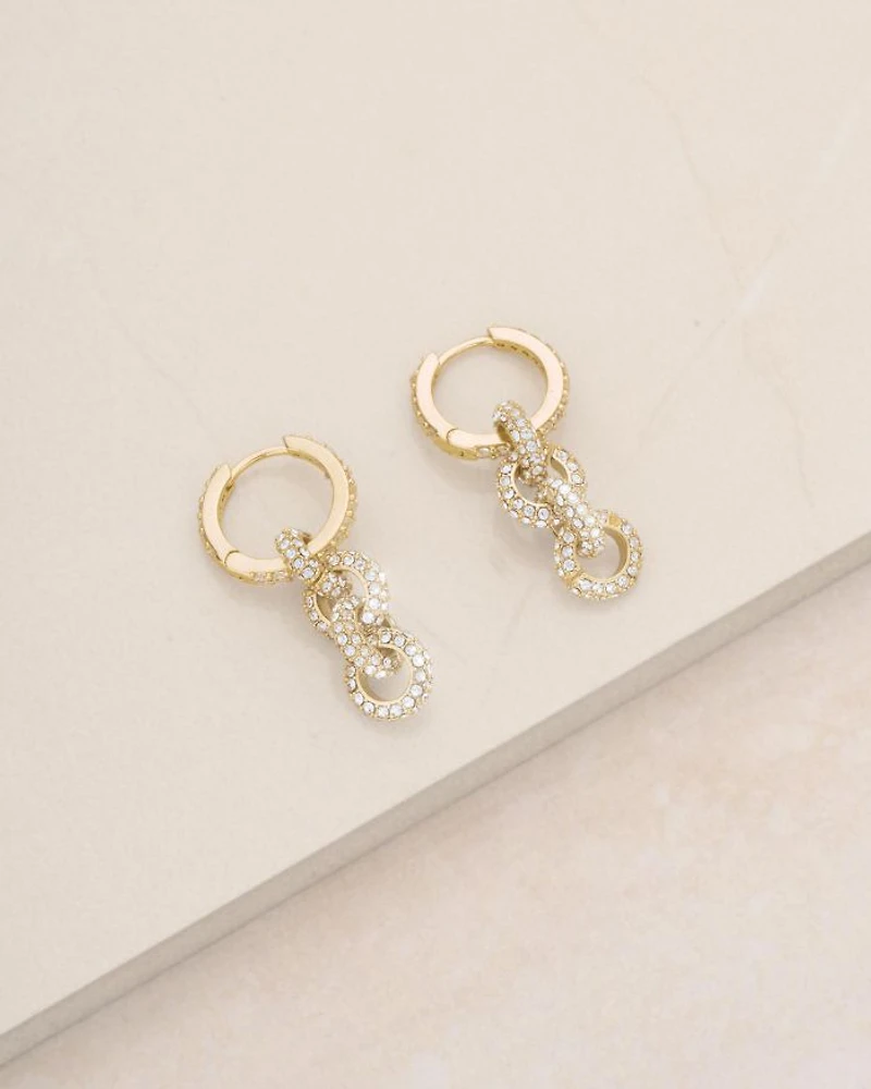 Multi Ring Crystal Dangle Earrings