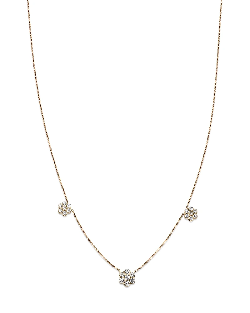 Bloomingdale's Fine Collection Diamond Flower Station Collar Necklace