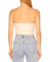 Faux Leather Tube Top