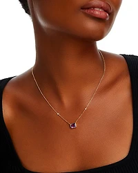 Gemstone & Diamond Pendant Necklace 14K Yellow Gold, 18"