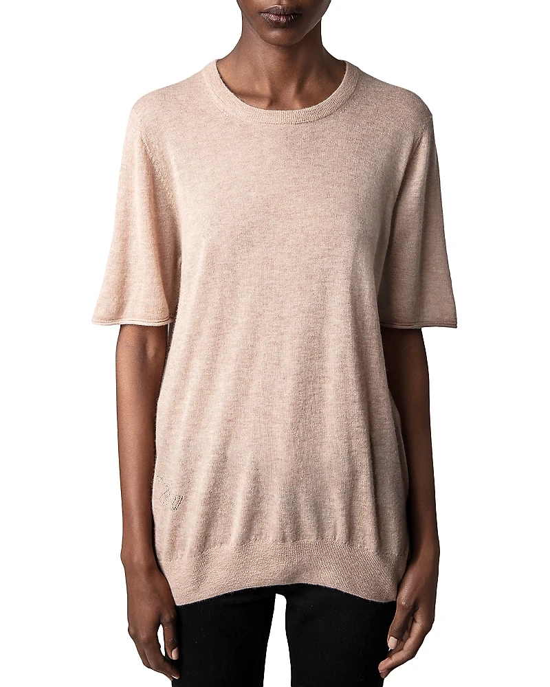 Zadig & Voltaire Ida Short Sleeve Cashmere Sweater